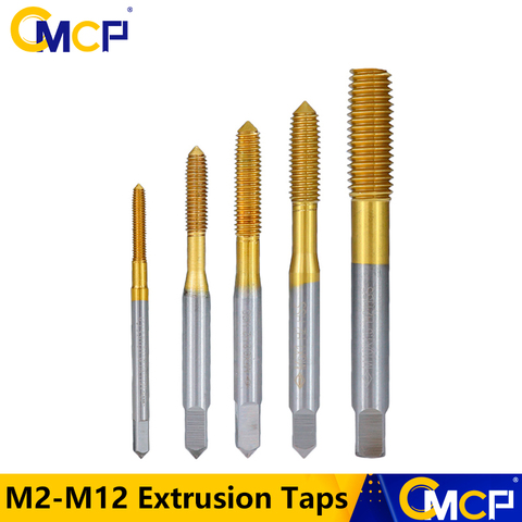 CMCP Extrusion Taps M2-M12 Fluteless Forming Machine Taps TiN Coating Metric Screw Thread Tap Drill Metal Threading Tools ► Photo 1/6