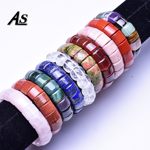 Asingeloo 2022 New Rose Quartz Crystal Lapis Lazuli Tiger Eye Natural Stone Beads Handmade Bracelets Bangles for Women Girls ► Photo 1/5