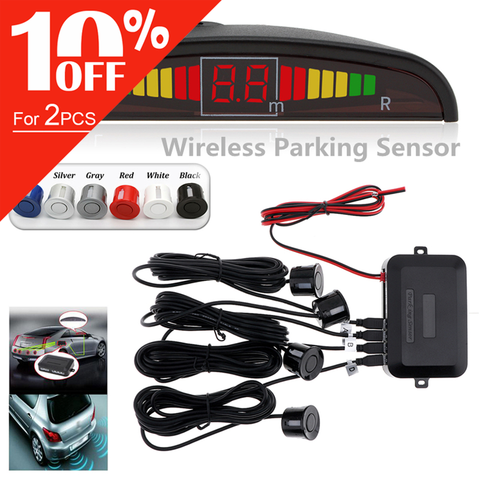 Wireless Car Auto Parktronic LED Parking Sensor With 4 Sensor Reverse Backup Car Parking Radar Monitor Detector System Backlight ► Photo 1/6