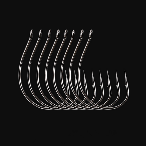 Black Nickel Fishing Hook Worm WACKY RIG Lure Soft Bait Fishhook 8 Pieces Bag Hooks Size 1# 2# Drop-shot Rig ► Photo 1/6