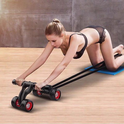 4-Wheel Abdominal Roller Muscle Trainer Home Fitness Ab Rollers Workout ► Photo 1/6