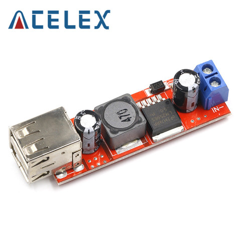 Dual USB Output DC-DC Step Down Buck Power Module 9V/12V/24V/36V to 5V USB 3A for Vehicle Charger LM2596 ► Photo 1/6