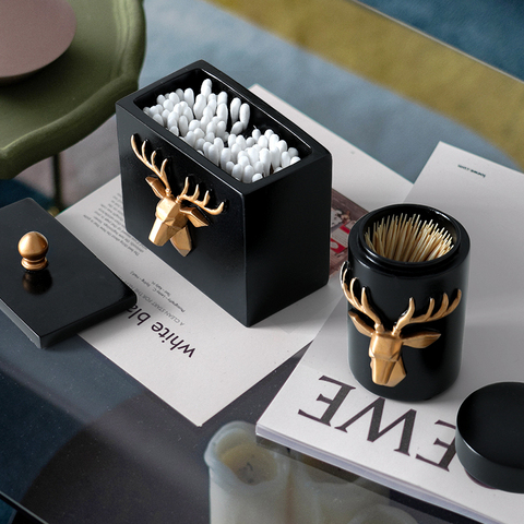 Deer Head Craft Toothpick Holder Tabel Storage Box Toothpick Dispenser Container Toothpick Dispenser ► Photo 1/6