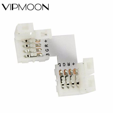 5Pcs 10mm 4 Pin L shape led rgb connector For connecting corner right angle 10mm 5050 2835/3528 RGB LED Strip Light ► Photo 1/5