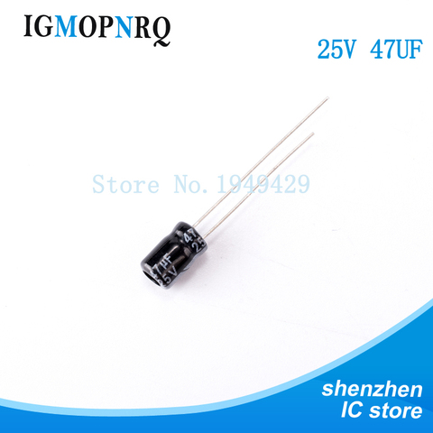 50PCS/LOT 47uF 25V Aluminum electrolytic capacitor 5*7 Electrolytic Capacitor 25v 47uf ► Photo 1/2