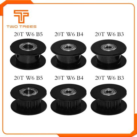 GT2 Idler Timing Pulley 20 Tooth Wheel Bore 3/5mm Aluminium Gear Teeth Width 6mm 3D Printers Parts For Reprap Part ► Photo 1/6