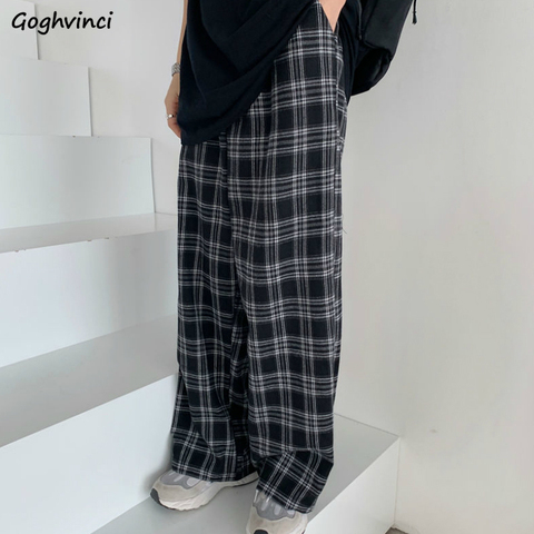 Plaid Pants Women Casual Chic Oversize 3XL Loose Wide Leg Trousers Ins Retro Teens Harajuku Hip-hop All-match Unisex Streetwear ► Photo 1/6