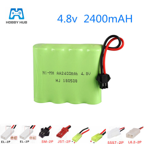 Rechargeable 4.8v 2400mah battery For RC car ship Tanks robots Electric toys 2400 mah Ni-MH 4.8 v Battery lighting 4.8 v nimh AA ► Photo 1/4