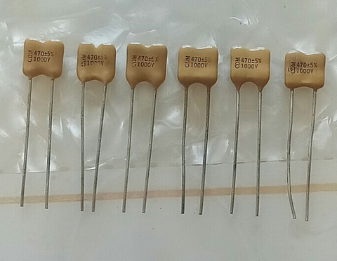 20PCS CDM Silver Mica 1000V470PF 5% P6MM mica capacitor 1000V 470P 1KV 471 470pF/1000V 1000V471 yellow ► Photo 1/2