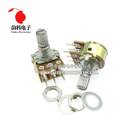 5pcs WH148 B1K B2K B5K B10K B20K B50K B100K B500K 6Pin 15mm Shaft Amplifier Dual Stereo Potentiometer 1K 2K 5K 10K 50K 100K 500K ► Photo 1/4