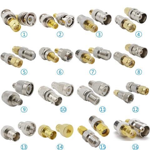 2PCS RF Coaxial Coax SMA BNC Adapter Connectivity Kit SMA to BNC SMA to Type F SMA to TNC WiFi Antenna Extension Connector ► Photo 1/6