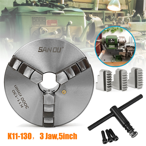 3 Jaw Lathe Scroll Chuck Self Centering Hardened For South Bend Tools K11-130 with key ► Photo 1/6