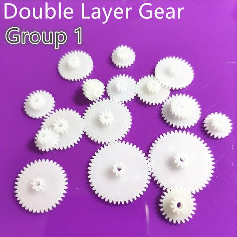 31 kinds of M0.5 Plastic Teeth Double Layer Gears Reduction Gear Group 1 Deck DIY Toy Car Robot Helicopter Parts Dropshipping ► Photo 1/3