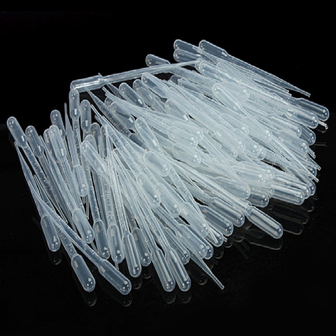100PCS 3ML Practical Transparent Pipettes Disposable Safe Plastic Eye Dropper Transfer Graduated Pipettes Educational Supplies ► Photo 1/6