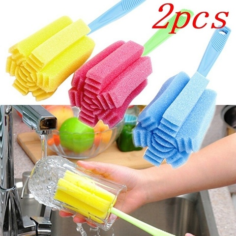 2pcs Kitchen Cleaning Tool Sponge Brush for Wineglass Bottle Coffe Tea Glass Cup color random ► Photo 1/6