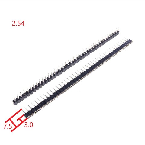 4 pcs 1X40 PIN Single Row ROUND FEMALE PIN HEADER Receptacle 2.54 MM PITCH Strip Sleeve Socket 40p Round Tail 0.5mm Diameter ► Photo 1/6