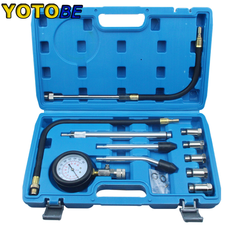 Professional AUTO TOOLS Petrol Gasoline Engine Cylinder Compression Tester Kit Cylinder Tester With M10 M12 M14 M16 M18 ► Photo 1/2