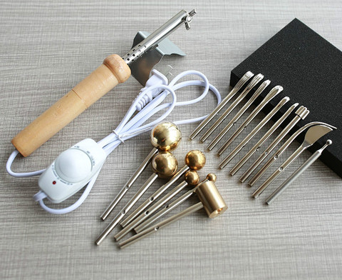 220V double layer inner core perm set 17 end hot trowel parkin carving tools for making flowers with video courses ► Photo 1/5