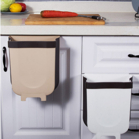 Kitchen Cabinet Door Hanging Trash Can Garbage  Folding Waste Bins   Collapsible Dry Wet Separation   WJ40910 ► Photo 1/6