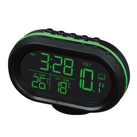 Multi-function Vehicle Car Temperature Clock Voltmeter Car Thermometer Electronic Clock Car Night Light Clock Supplies 2 Colors ► Photo 1/6