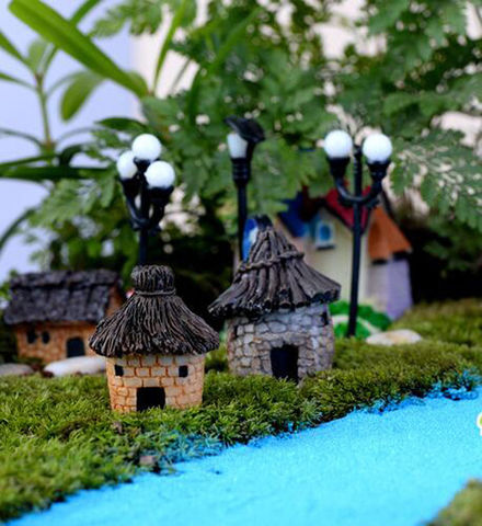 Cute Village house Miniature Garden Mini Craft Figurine Plant Pot Garden Ornament Miniature Fairy Garden Decor DIY accessories ► Photo 1/6