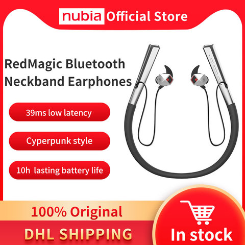 100% Original RedMagic 5G Bluetooth Neckband Earphone 39ms low latency Nubia Red Magic 5S Dao Feng Wireless Gaming Earphone ► Photo 1/6