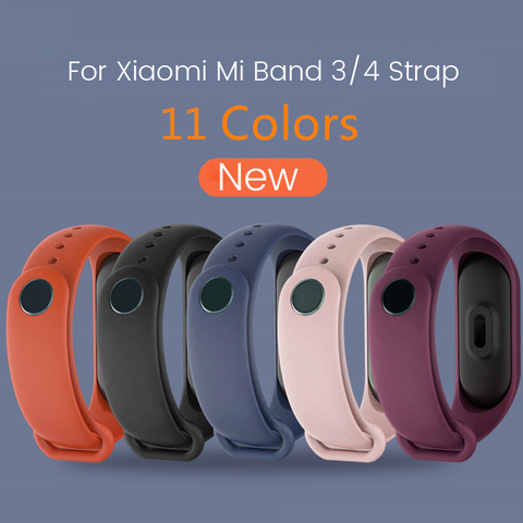 Strap For Xiaomi Mi Band 5 4 3 Silicone Wristband Bracelet Replacement For Xiaomi Band 4 MiBand 5 4 3 Wrist Color TPU Strap ► Photo 1/6