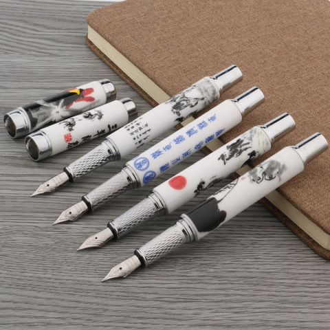 luxury quality 1PC fashion ceramics Fountain Pen M Nib Blue and white ink pen Stationery Office school supplies Writing new ► Photo 1/6