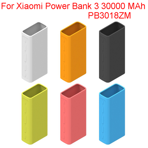 Soft Silicone Power bank Case Cover for Xiaomi Power Bank 3 30000 MAh Rubber Skin Shell Sleeve Protector Cover PB3018ZM Case ► Photo 1/6