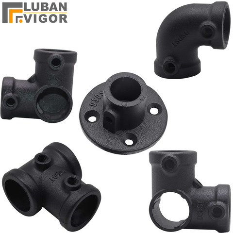 Aluminum alloy pipe quick connector,color black ,for 25mm diameter tube,no rust,DIY hanger fastener,Industrial artwork ► Photo 1/3