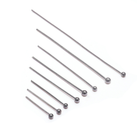 100pcs/Lot 15 20 30 40 50mm Bright Tone Stainless Steel Ball Head Pin For Diy Jewelry Making Headpin Findings Accessories ► Photo 1/6