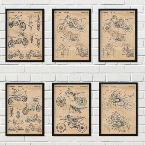 Retro style motorcycle design drawings accessories drawings home decoration painting poster hight quality home Decor o922 ► Photo 1/3