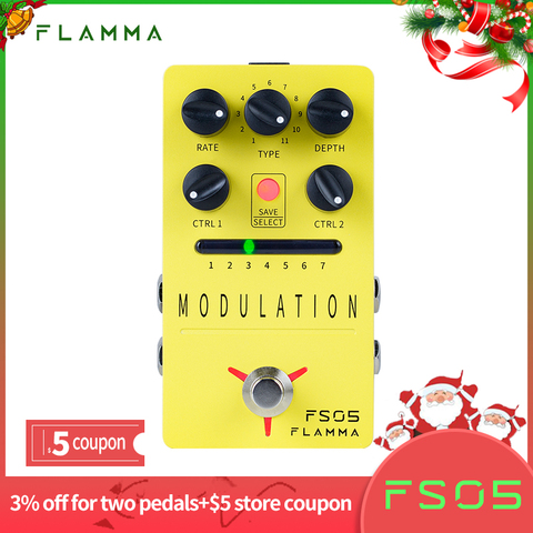 FLAMMA FS05 Stereo Modulation Guitar Pedal with 11 Typical Modulation Effects and 7 Preset Slots ► Photo 1/6