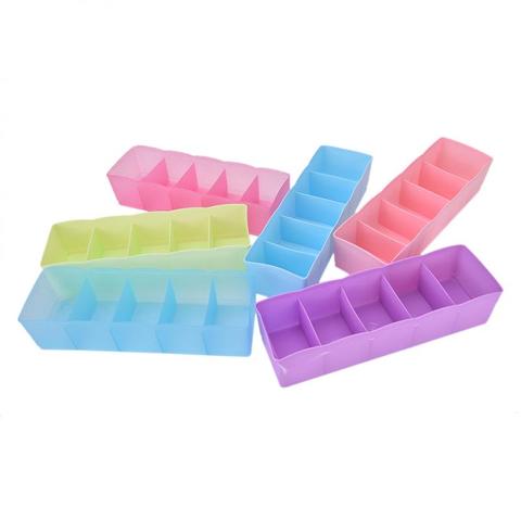 Underwear Closet Container Dispenser Bra Bra Sock Tie Storage Box 5 Grid Multifunctional Desktop Drawer Plastic Storage Box ► Photo 1/6