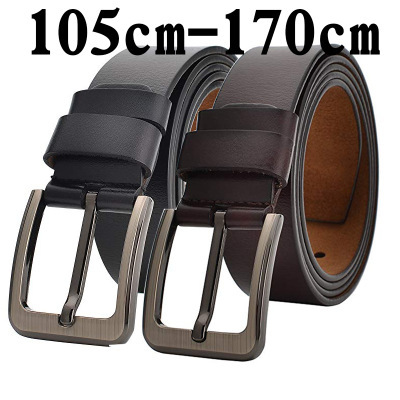 150 160 170cm Genuine Leather Men's Leisure Belt Pin Buckle Good Quality Large Size Male Belts Luxury Designer Belt Mens Gifts ► Photo 1/6