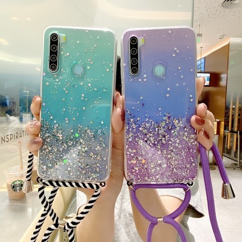 Glitter Crossbody Case for OPPO A9 A5 2022 Realme XT X2 6 5 3 Pro C2 K5 Reno 2 2Z 2F 3 4 Pro Necklace Lanyard Strap Phone Cover ► Photo 1/6