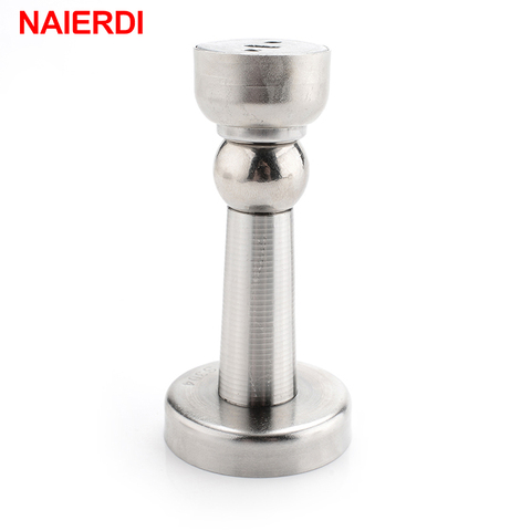 NAIERDI Sliver Stainless Steel Magnetic Door Stop Stopper Door Holder Catch Floor Fitting With Screws For Family Home ► Photo 1/6