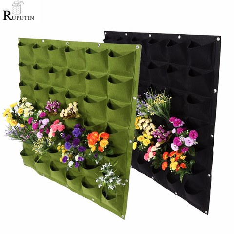 18/36/49 Pockets Hanging Green Grow Bag Planter Vertical Garden Vegetable Living Garden Bag Planter Growing Bags Flowers Supply ► Photo 1/6