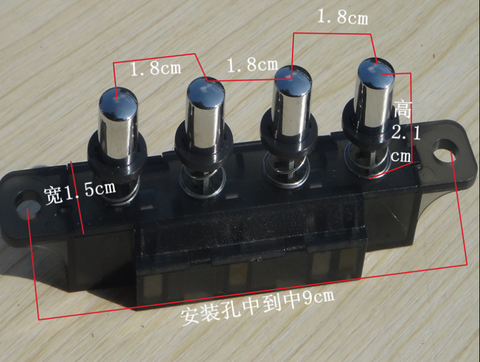 MQ184C AC 250V 4A 4 Pushbutton Piano Type Key Board Switch for Range Hood ► Photo 1/1