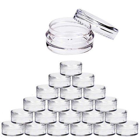 100pcs 2g/3g/5g/10g/15g/20g Empty Plastic Cosmetic Makeup Jar Pots Transparent Sample Bottles Eyeshadow Cream Lip Balm Container ► Photo 1/6