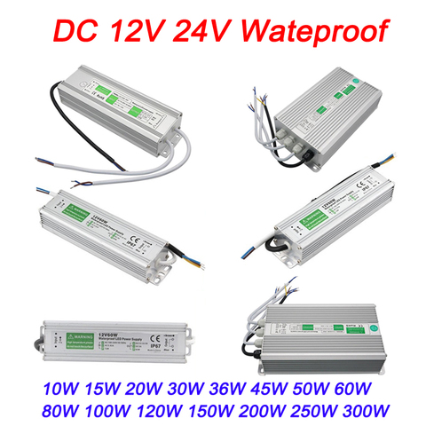 IP67 Waterproof Lighting Transformers DC 12V 24V Power Supply Led Driver For 5050 2835 3528 led strip light ► Photo 1/6