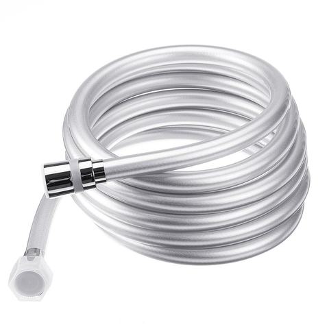 1.5/2/3 Meter 1/2'' PVC Smooth High Pressure Water Shower Hose 360 Degree-Swivel Long Hose for Bath Handheld Shower Head Silver ► Photo 1/6