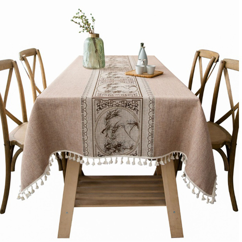 Japanese-Style Cotton Linen Rectangle Tablecloth,Christmas Decoration Table Cloth Waterproof Fabric,Doilies for Kitchen Birthday ► Photo 1/6