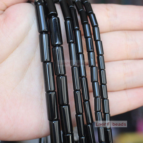 Black Onyx Tube Loose Beads 15