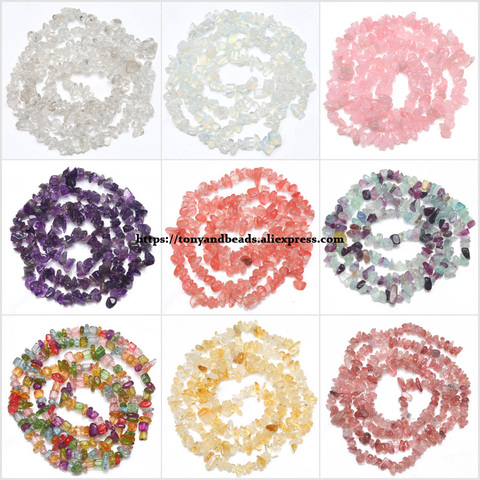 Free Shipping 11 type Freeform Gravel Natural Quartz Crystals Stone Beads In Loose 3-5/5-8/8-12mm Pick Size and Colors ► Photo 1/1