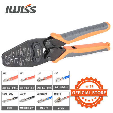IWISS IWS-1442L Micro Connector Crimper Plier for Crimping AWG30-14 Open-barrel and Connectors from Molex,TE AMP,JST,JAE,HRS ► Photo 1/6