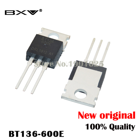 10PCS New BT136-600 BT136-600E TO-220 Triac 600V 4A BT136 IC ► Photo 1/1