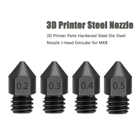 MK7 MK8 Nozzle Super Hard Steel Mold Corrosion-Resistant Extruder Threaded 1.75mm 3D Printer for Ender 3 Sapphire Pro ► Photo 1/6