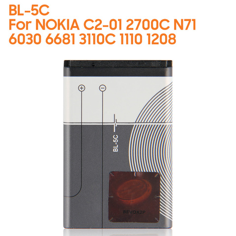 yelping BL-5C Phone Battery For NOKIA C2-01 2700C N71 6030 6681 3110C 1110 1208 ► Photo 1/6