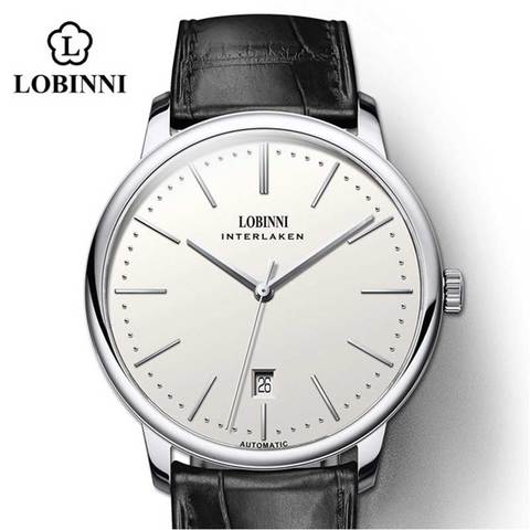 Lobinni Light Thin Automatic Mechanical Watch Mens 9015 Miyota Movement Men's Wristwatch Water Resistant Male Watches Simple ► Photo 1/6